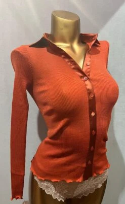 Gilet Col Chemise En Laine Et Soie Cortina Paprika -PRIMADONNA boutique 9adadd6e 550c 4b29 9b80 0c0a6d41f635