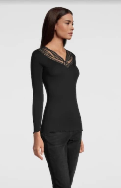 Pull En Laine Et Soie Macramé Noir -PRIMADONNA boutique Captured ecran2021 10 06a23.43.55