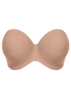 ELOMI Soutien-gorge Smooth Nude Moulé Armatures Sans Bretelles -PRIMADONNA boutique EL4300 SAH cut Elomi Lingerie Smooth Sahara Underwired Moulded Strapless Bra 1