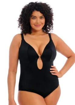 ELOMI Maillot De Bain 1 Pièce Plongeant Sans Armatures Plain Sailing Noir -PRIMADONNA boutique maillot de bain grande taille 1 piece plain sailing noir