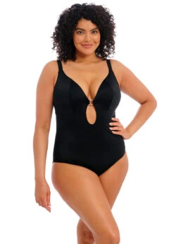 ELOMI Maillot De Bain 1 Pièce Plongeant Sans Armatures Plain Sailing Noir -PRIMADONNA boutique maillot de bain grande taille 1 piece plain sailing noir5