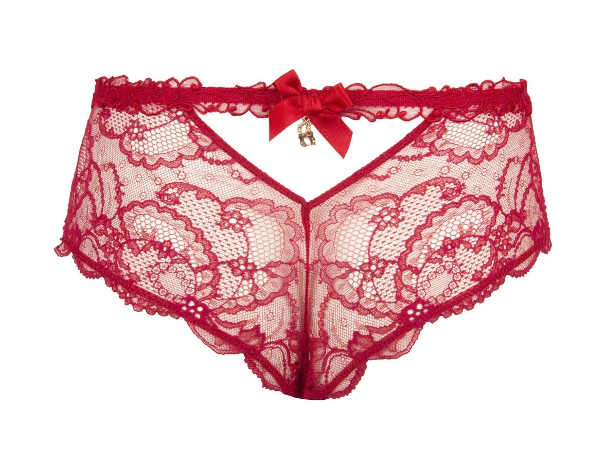 Shorty En Dentelle Rouge Soir De Venise 4 Shorty En Dentelle Rouge Soir De Venise – Image 2