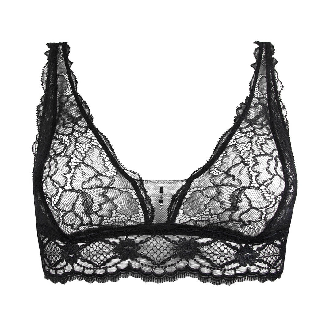 Soutien-gorge Triangle Sans Armatures Sublime En Dentelle Noir 5 Soutien-gorge Triangle Sans Armatures Sublime En Dentelle Noir – Image 3